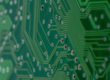 A Green Color Circuit Board With Close Up Shot